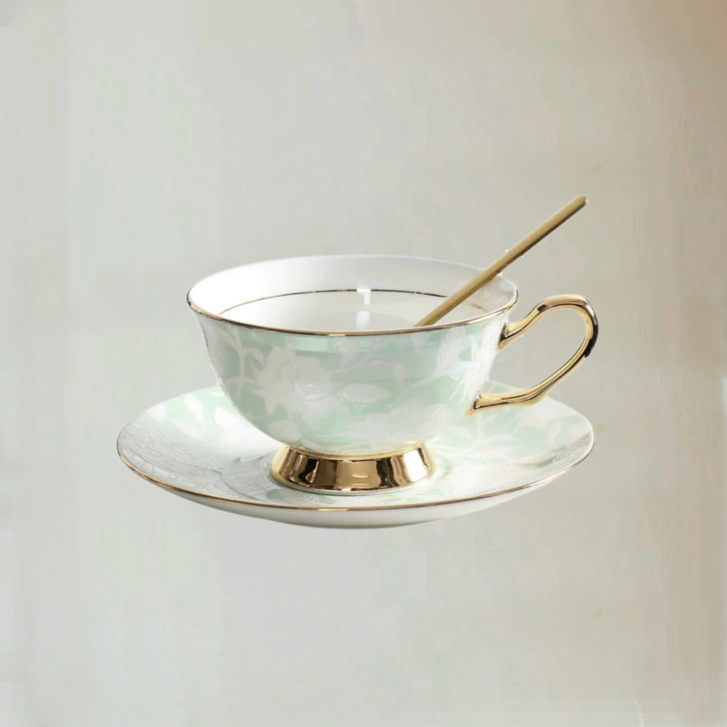Rose - Embossed Floral Cup Set Bone China 220ml(Gift Box)