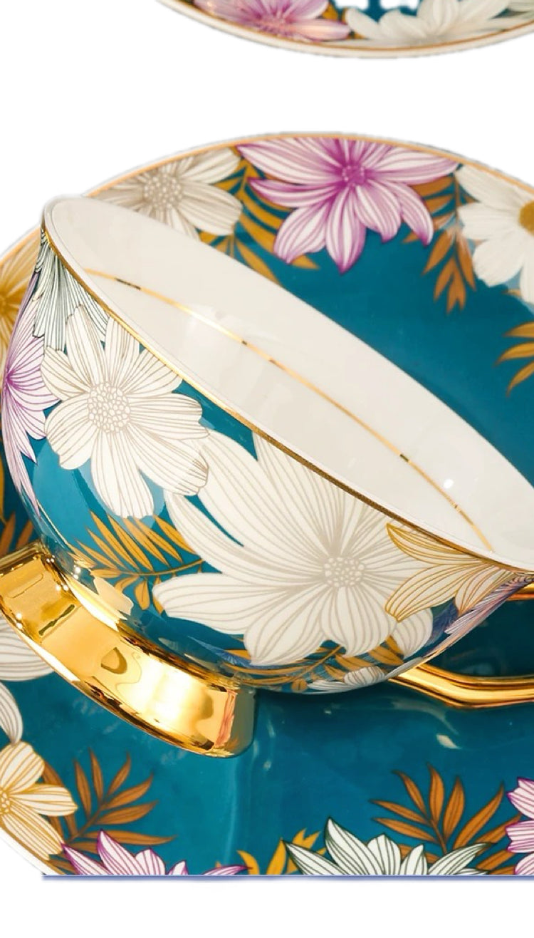 Bloom Floral Cup Set Bone China 220ml (Gift Box)