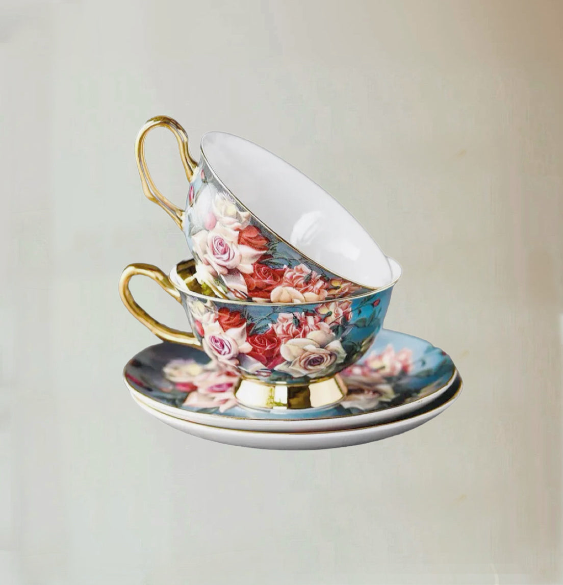 Rosy - Bouquet Floral Cup Set Bone China 220ml(Gift Box)