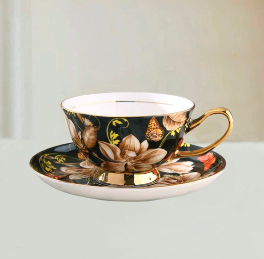 Garden Floral Cup Set Bone China 220ml (Gift Box)