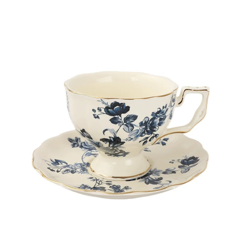 Floral Ceramic Coffee Tea Cup Set 240ml (gift package)