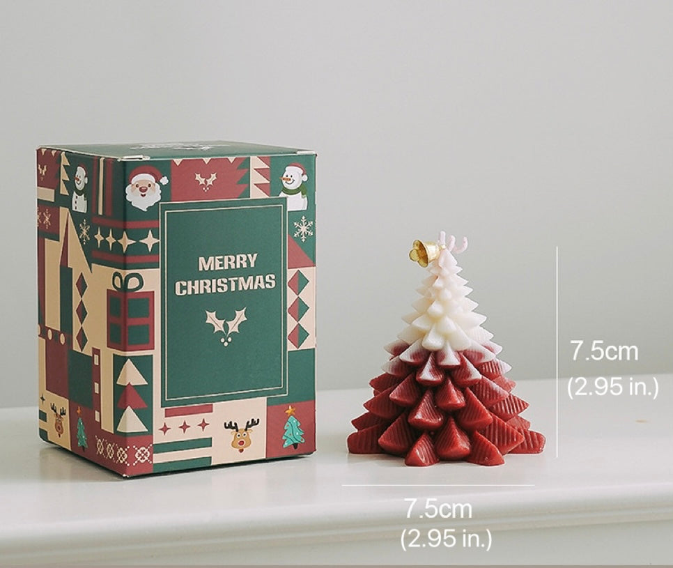 Handmade Soy Blend Scented Candle(Christmas Tree-Red)