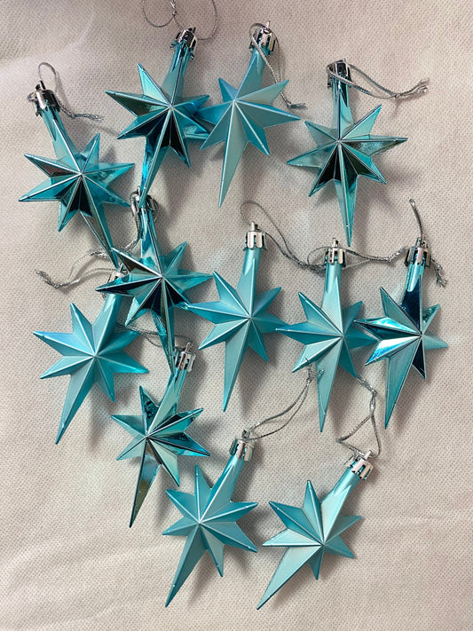 Blue Star - Shaped Christmas Tree Ornaments - 12PCS