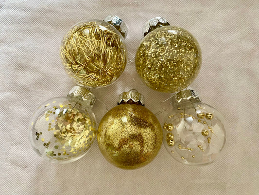 Golden Christmas Baubles Set  Ornaments - 30PCS