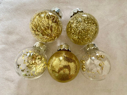 Golden Christmas Baubles Set Ornaments - 30PCS