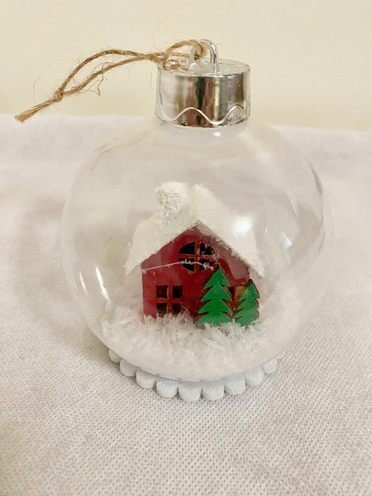 Lighted Snow Globe Christmas Ornament — Plastic