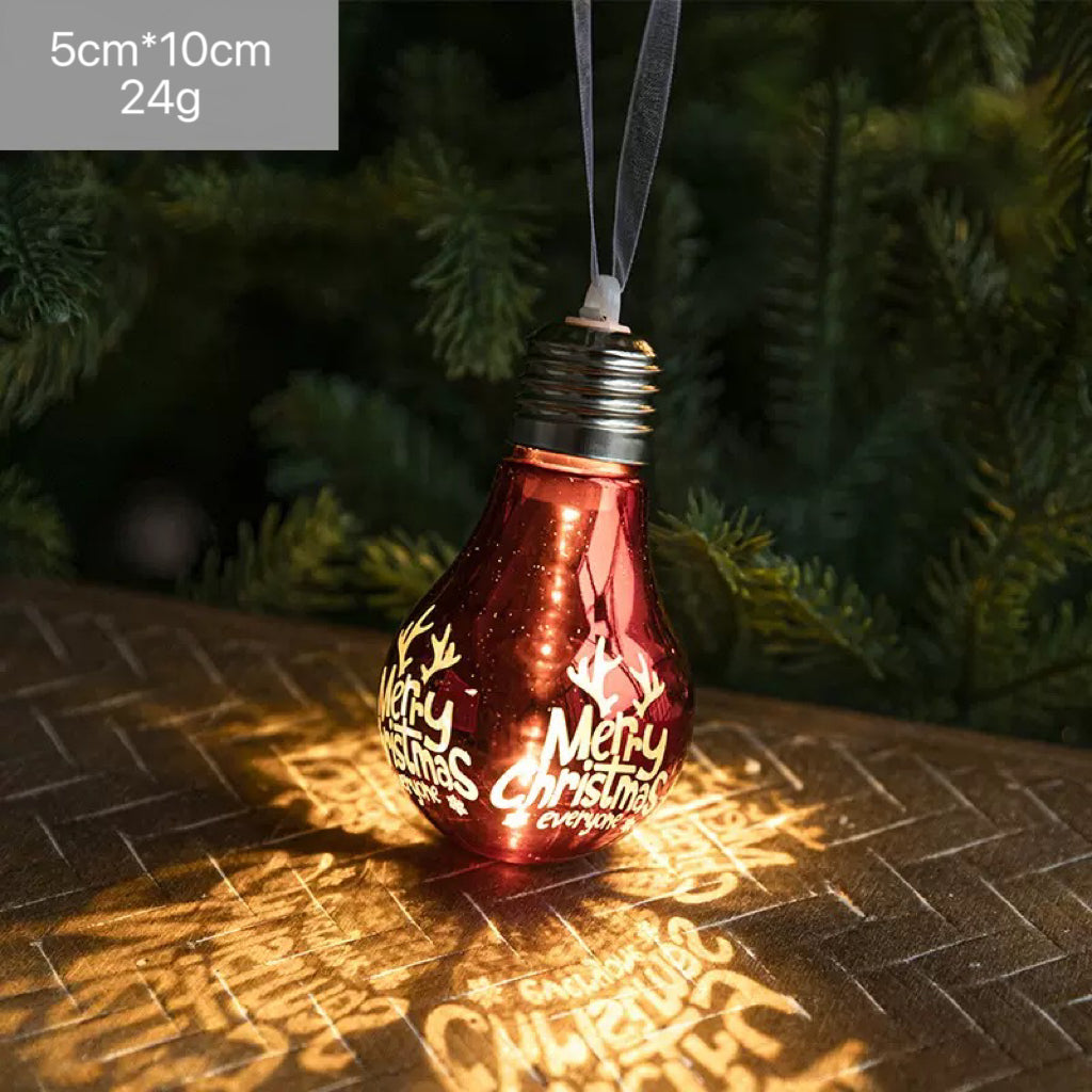 Lighted Red Bulb - Shaped Christmas Ornament