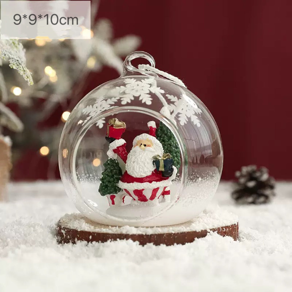 Santa Claus Snow Globe Christmas Ornament — Glass