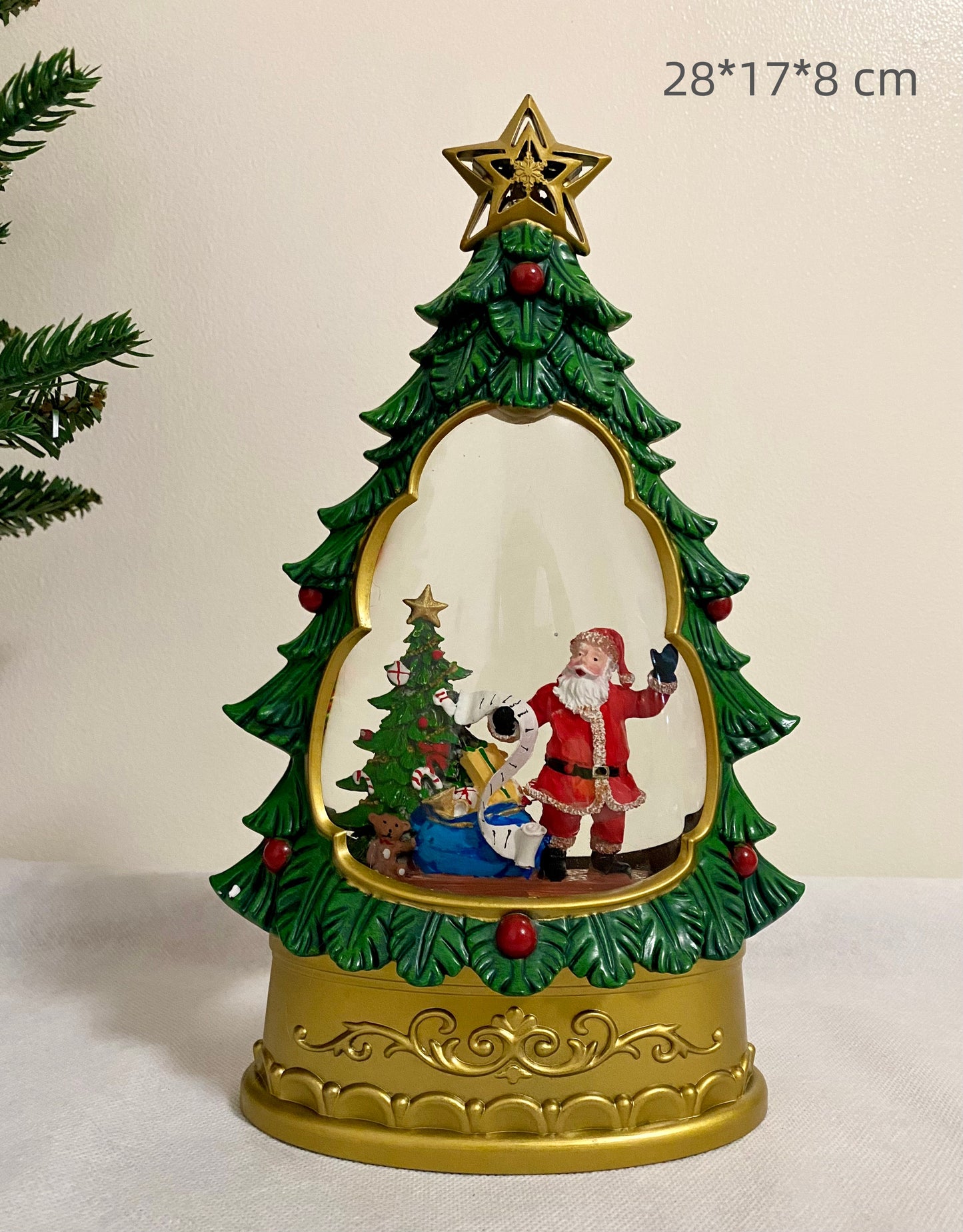 Magical Christmas Tree Snow Globe Music Box (Dreamy Lights & Auto-Snow)