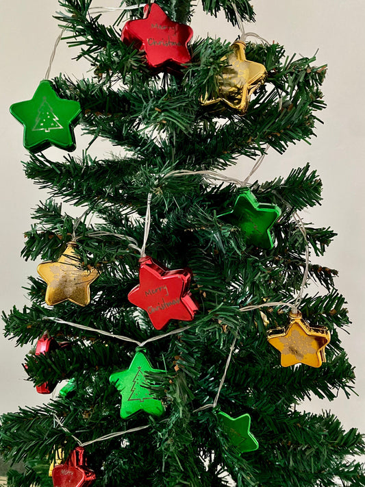 Christmas Star String Lights - 3M Length with 20 Stars - USB
