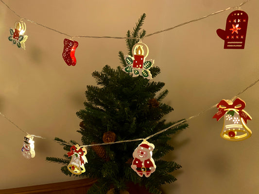 Iron Christmas Character String Lights - 6M Length with 40 Lights