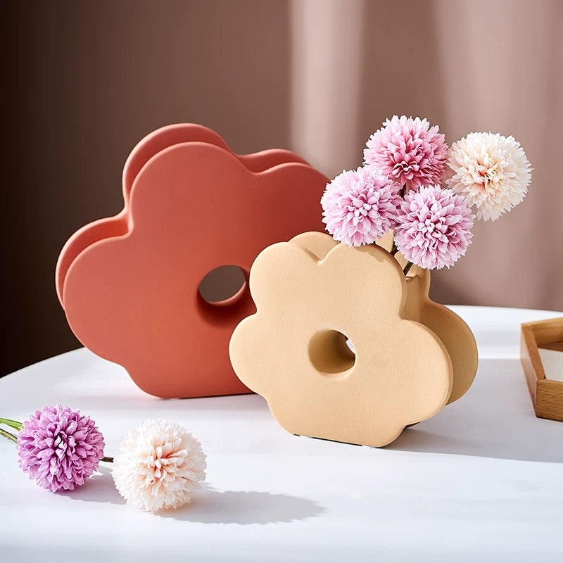 Decorative Flower - Shaped Ceramic Vase