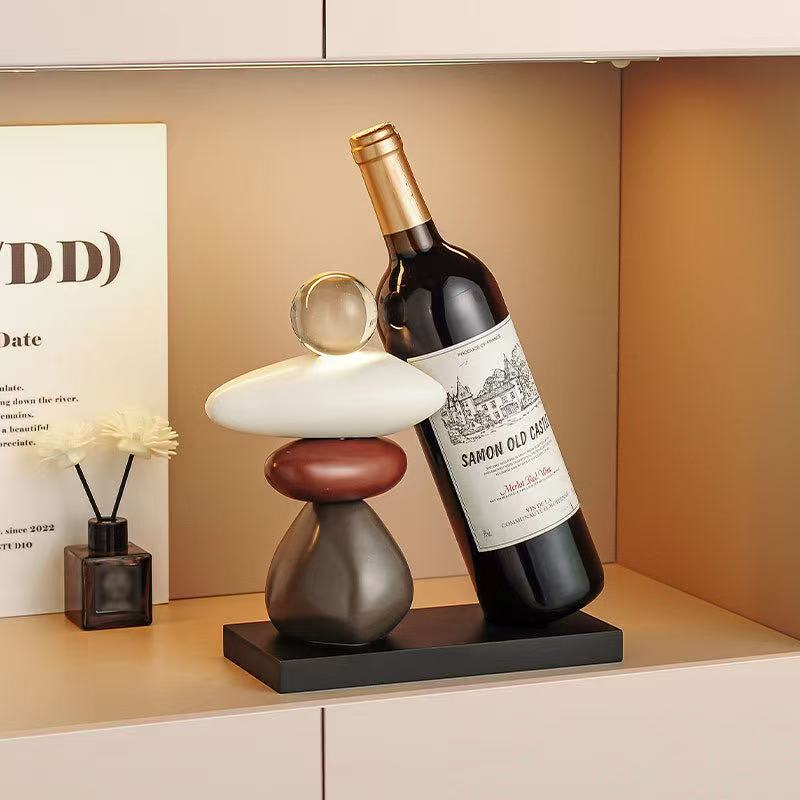 Decorative Ceramic Stacked Stone Wine Rack