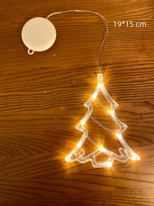 Transparent Christmas Tree Window Hanging Light Decor