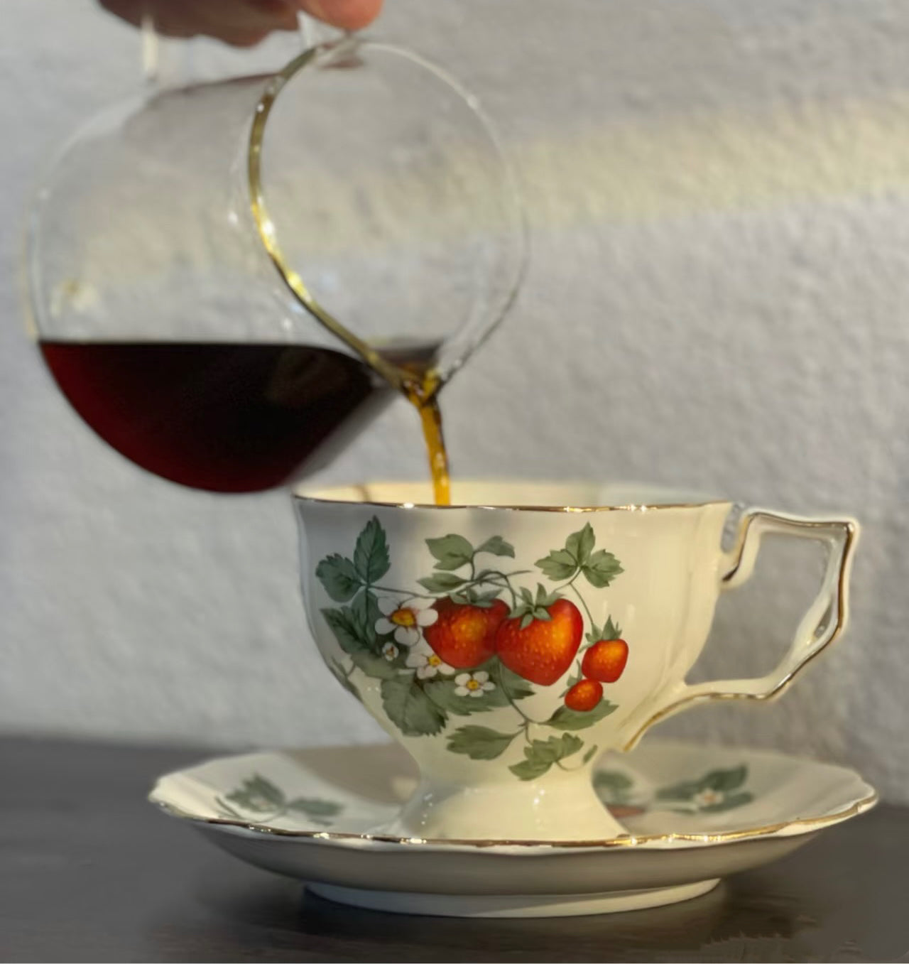 Strawberry Ceramic Coffee Tea Cup Set 220ml (gift package)