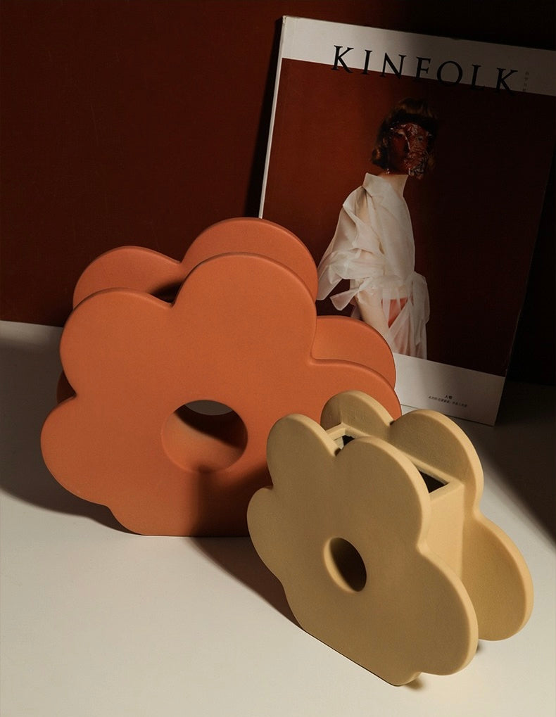 Decorative Flower - Shaped Ceramic Vase