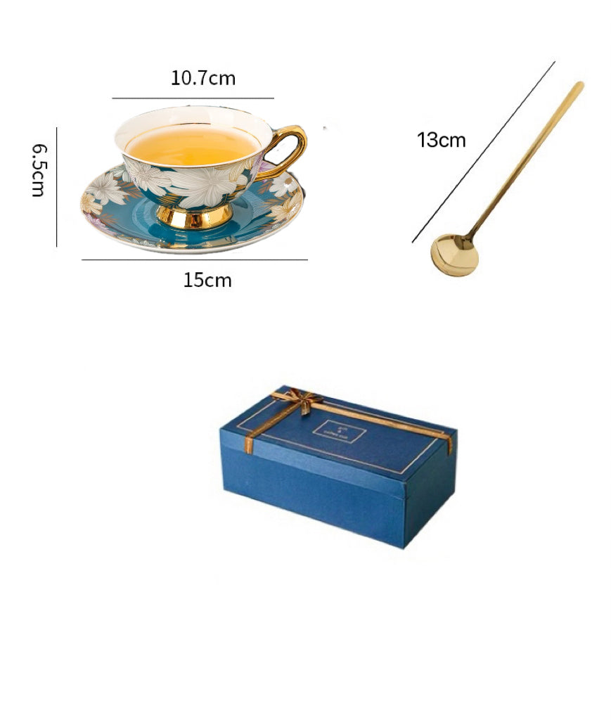 Bloom Floral Cup Set Bone China 220ml (Gift Box)