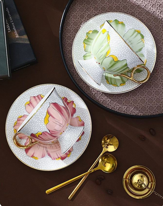 Floral Whisper Coffee Tea Cup Set Bone China 260ml( 3pcs gift package)