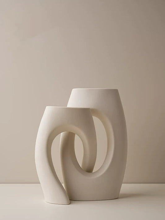 Ceramic Flower Vases Set with Artificial flowers