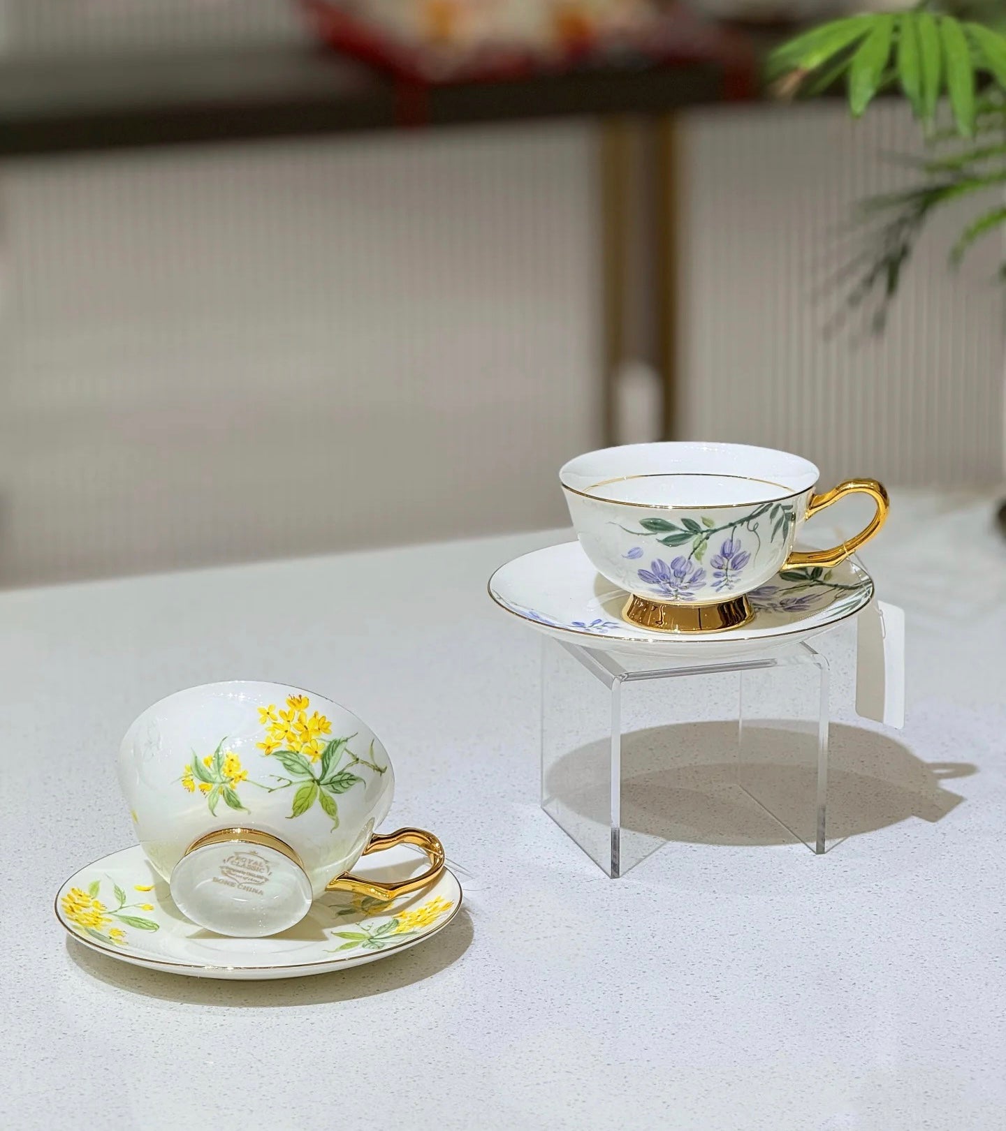 Wisteria Floral Cup Set Bone China 220ml(Gift Box)