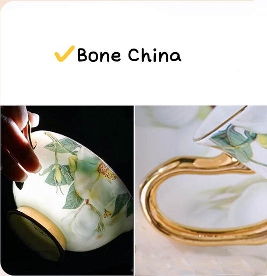 Magnolia Floral Cup Set Bone China 220ml 3pcs(Gift Box)