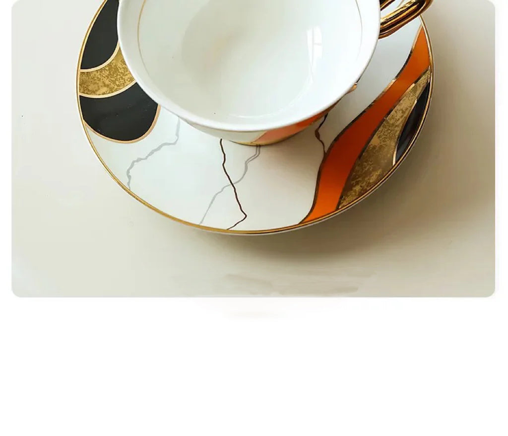 Geometric Cup Set Bone China 220ml(Gift Box)