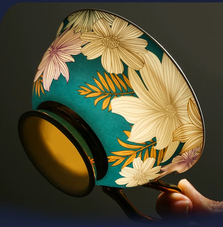 Bloom Floral Cup Set Bone China 220ml (Gift Box)