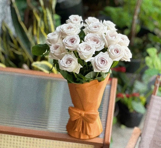 Bow - adorned Vase Rustic Style