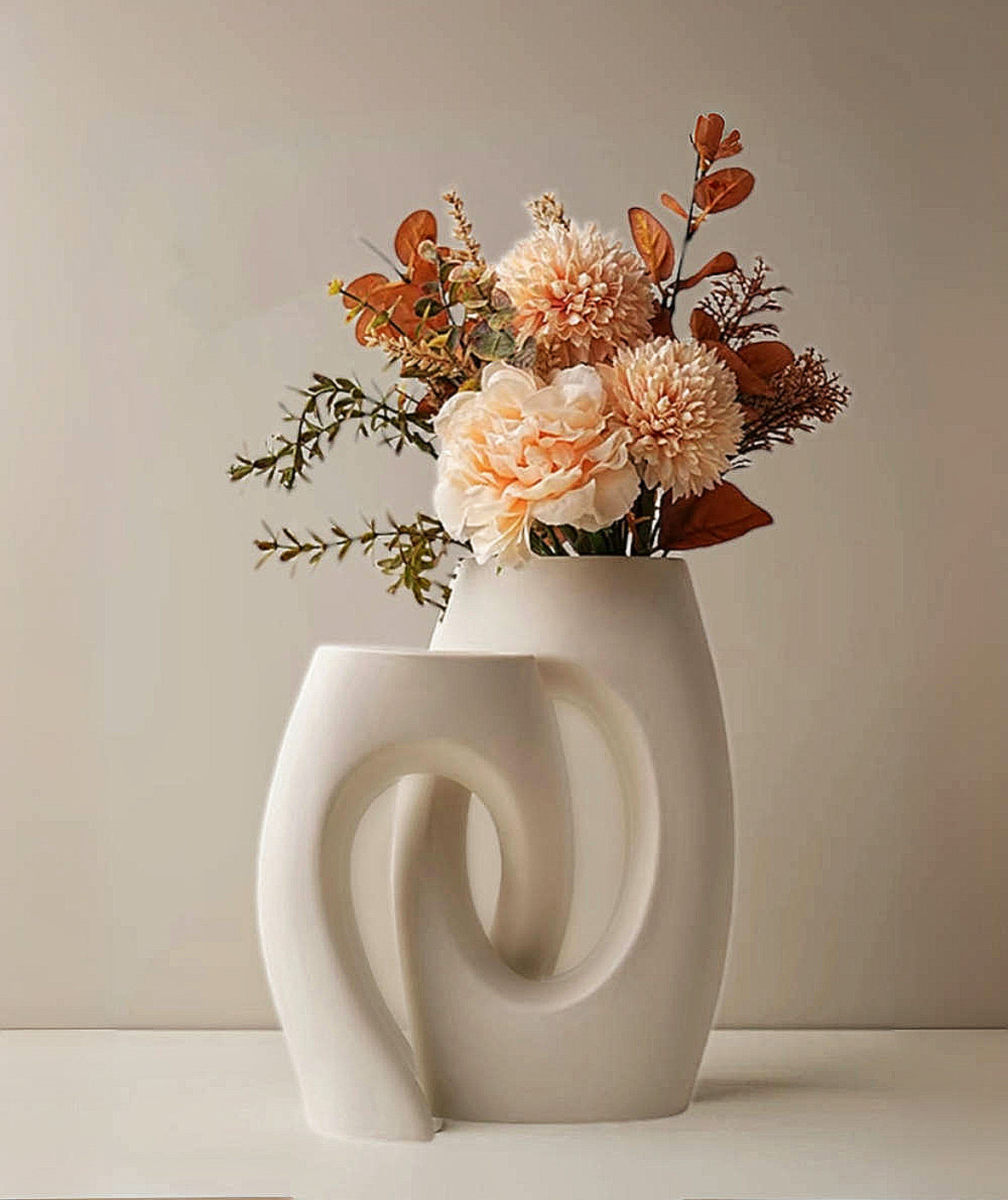 Ceramic Flower Vases Set with Artificial flowers
