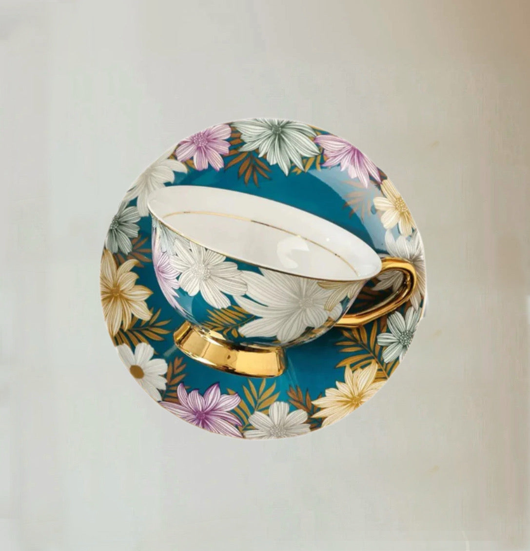 Bloom Floral Cup Set Bone China 220ml (Gift Box)