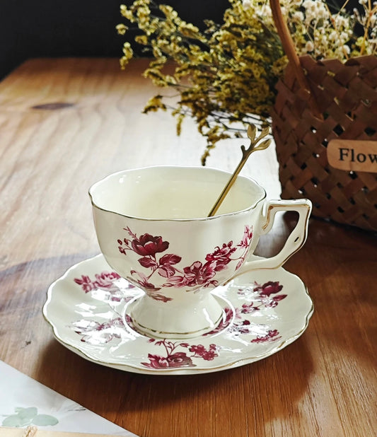 Floral Ceramic Cup Set 240ml (Gift Box)