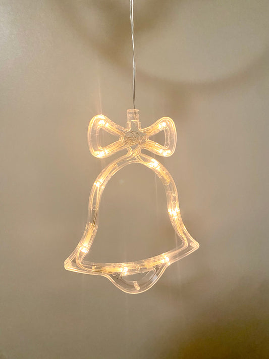 Transparent Christmas Bell Window Hanging Light Decor