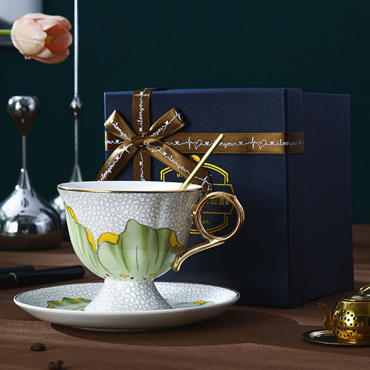 Floral Whisper Coffee Tea Cup Set Bone China 260ml( 3pcs gift package)