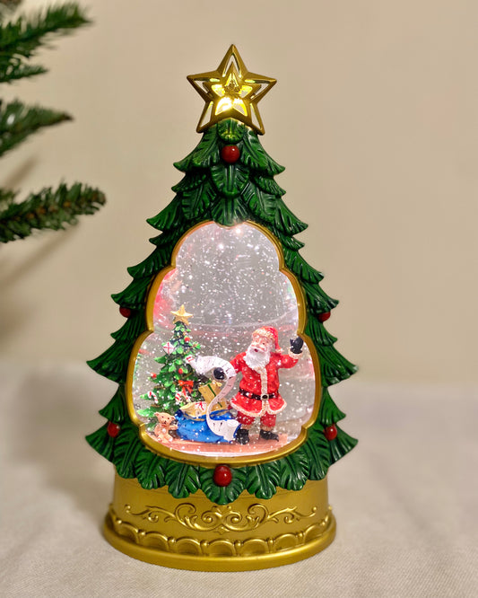 Magical Christmas Tree Snow Globe Music Box (Dreamy Lights & Auto-Snow)