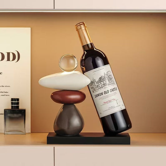 Decorative Ceramic Stacked Stone Wine Rack