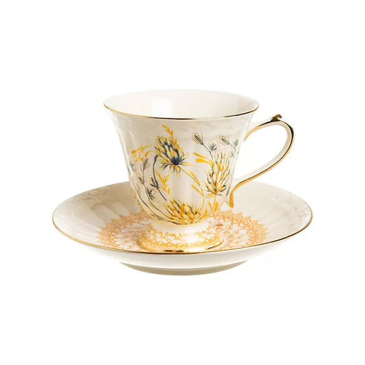 Floral Ceramic Coffee Tea Cup Set 180ml (gift package)