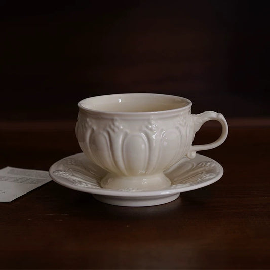 Luxury-embossed Ceramic Coffee Cup Set 250ml (gift package)