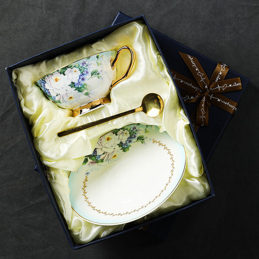Floral Serenade Coffee Tea Cup Set Bone China 220ml (3pcs gift package)