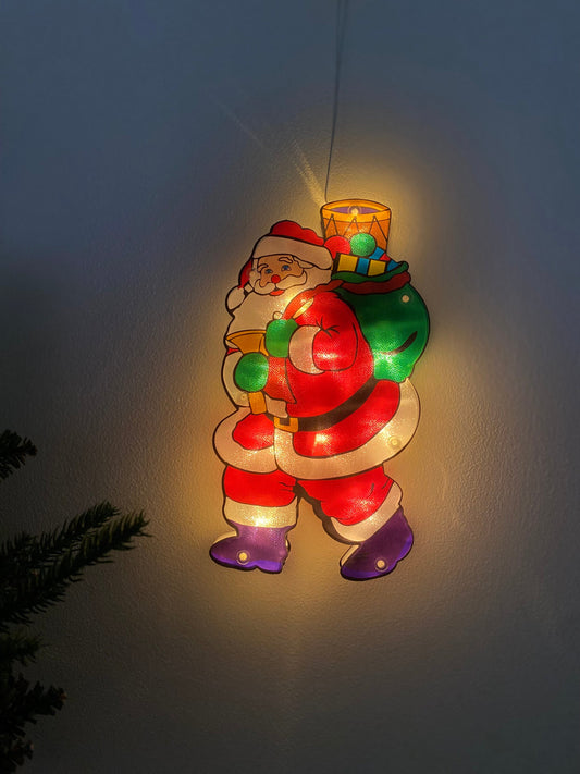 Santa Claus Window Hanging Light Decor