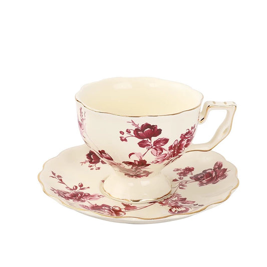 Floral Ceramic Coffee Tea Cup Set 240ml (gift package)