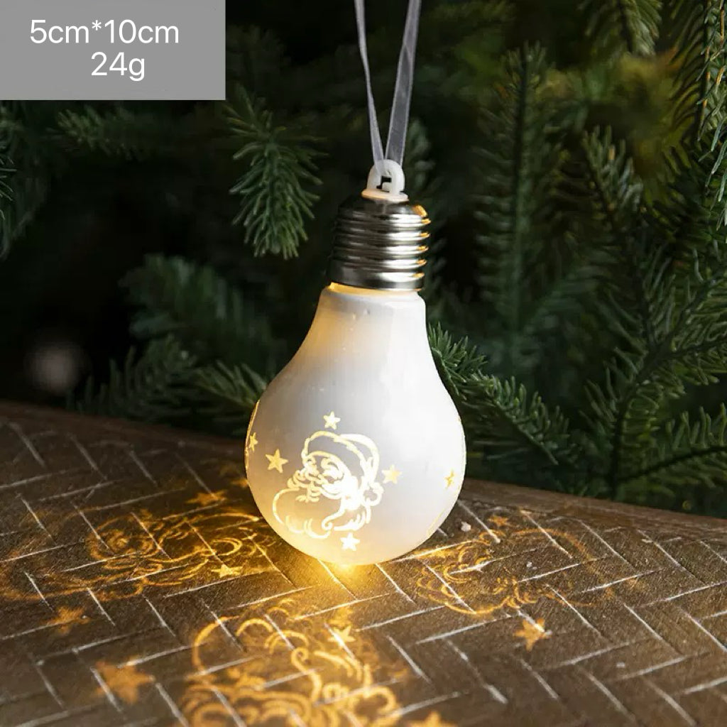 Lighted Santa Bulb Christmas Ornament