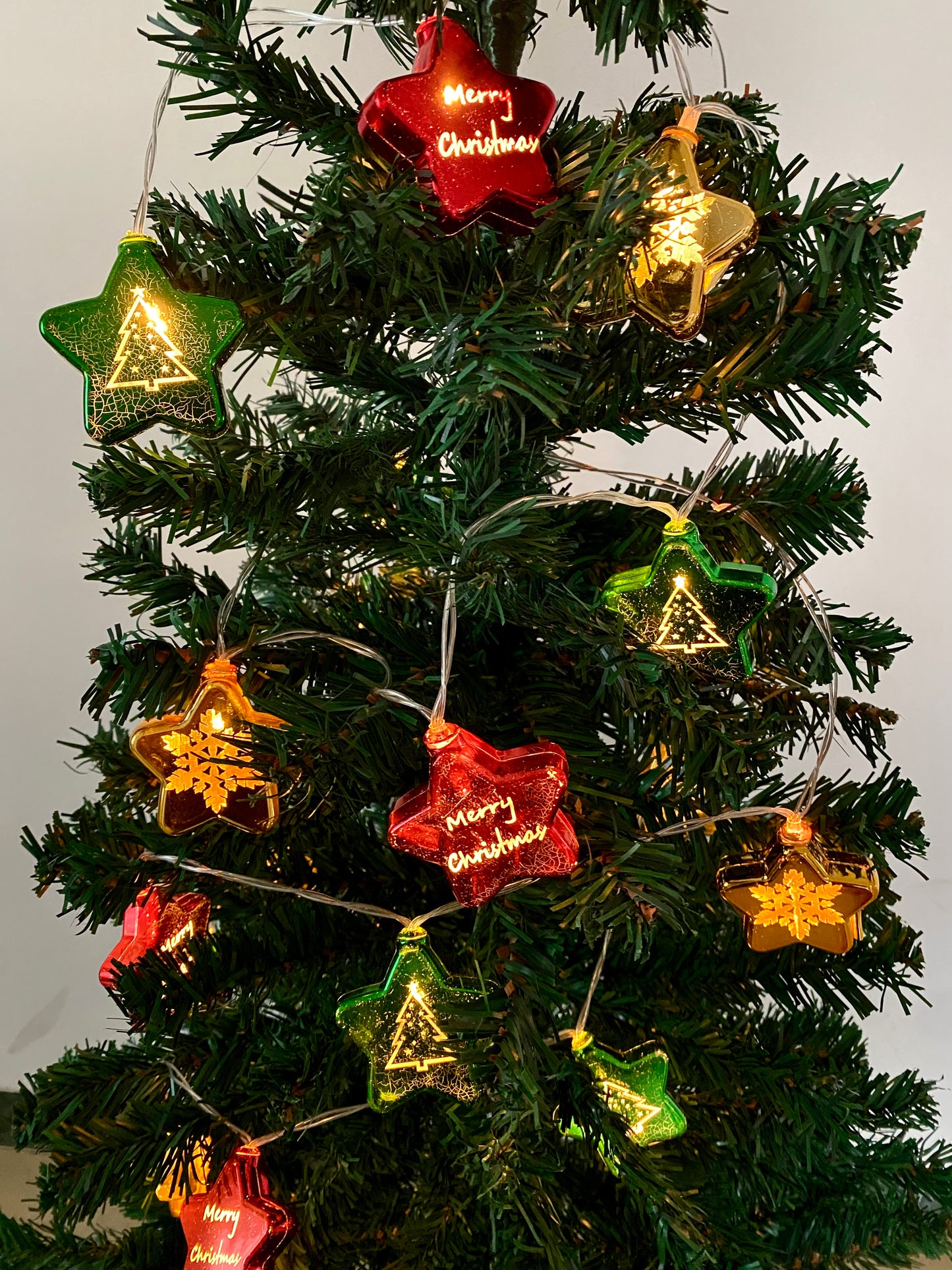 Christmas Star String Lights - 3M Length with 20 Stars - USB