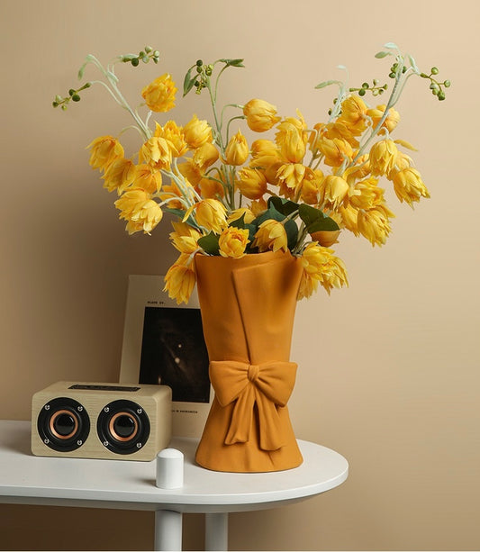 Bow - adorned Vase Rustic Style