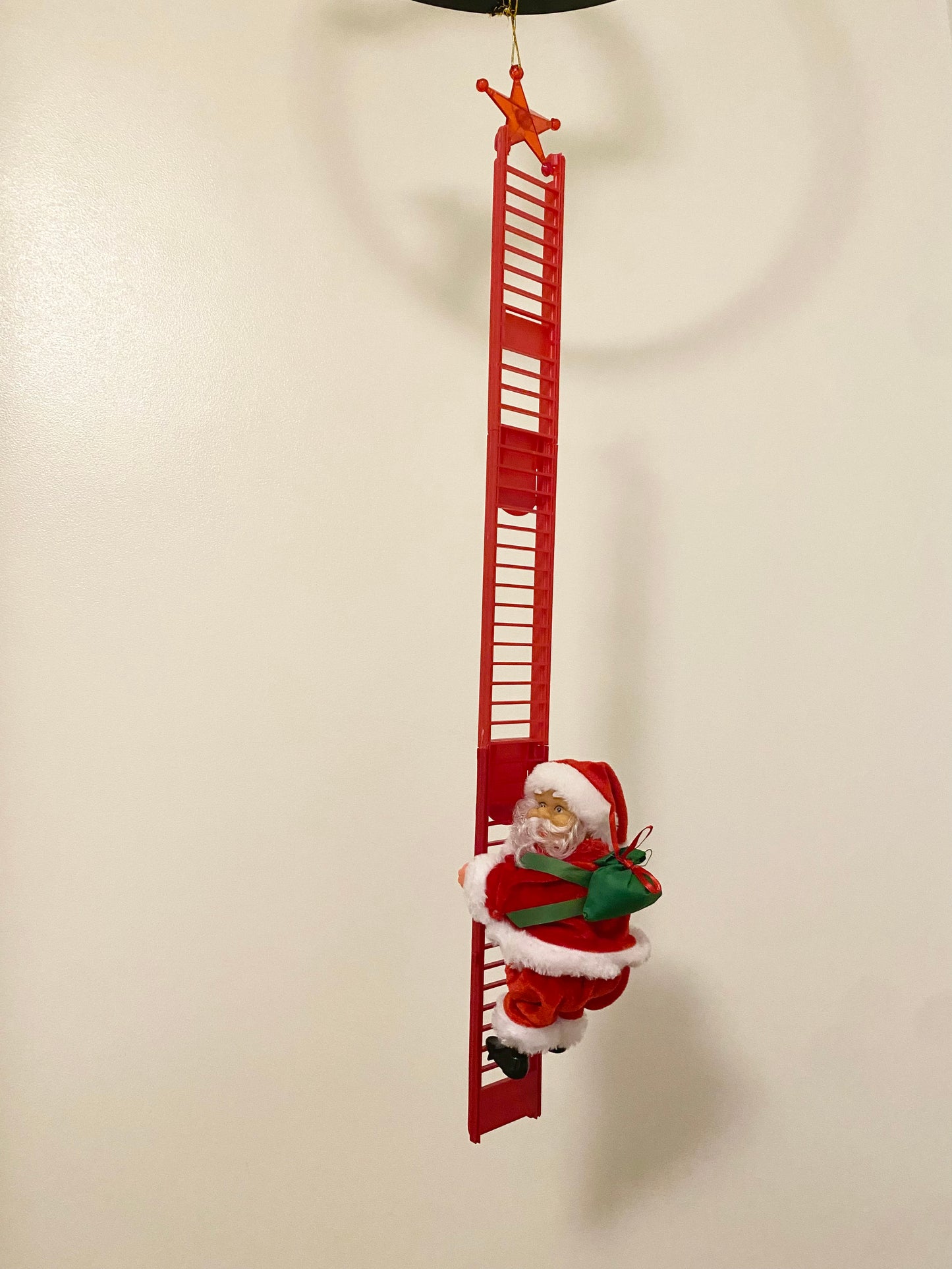 Electric Climbing Santa Claus  Christmas Decoration with Music and Light - Ladder
