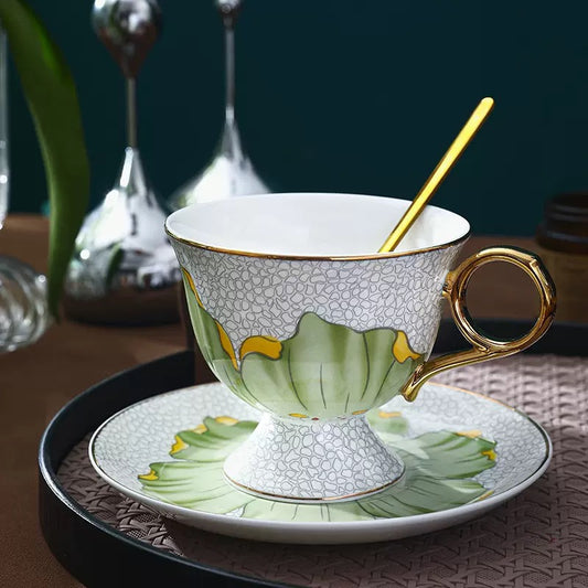 Floral Whisper Coffee Tea Cup Set Bone China 260ml( 3pcs gift package)