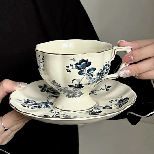 Floral Ceramic Coffee Tea Cup Set 240ml (gift package)