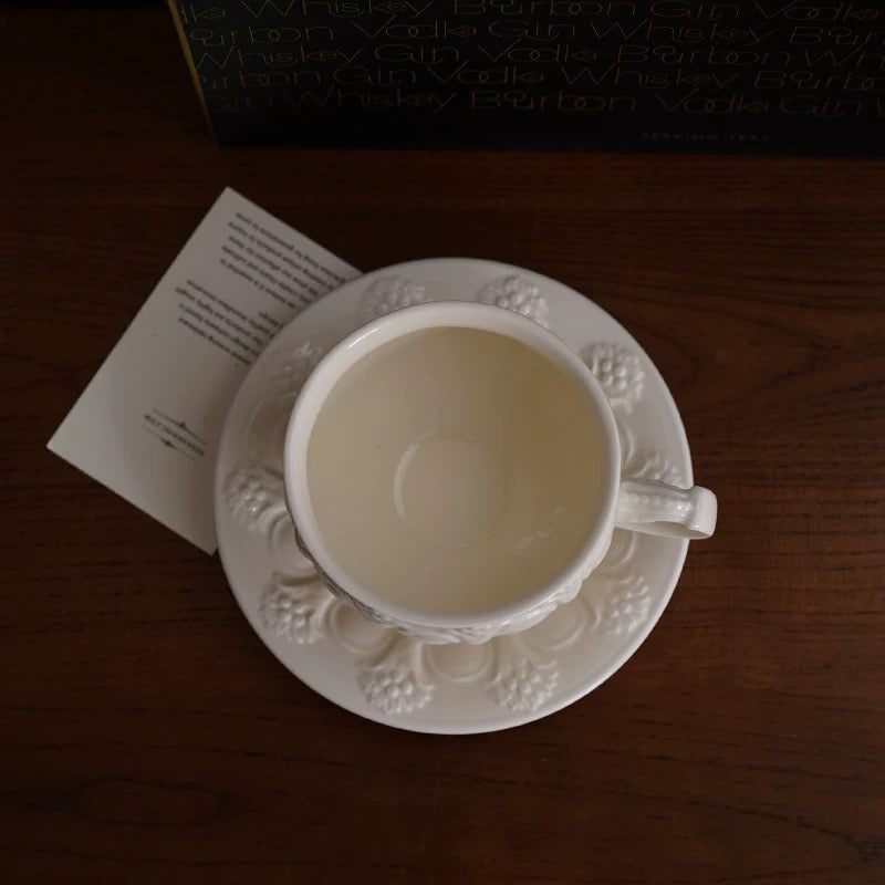 Luxury-embossed Ceramic Coffee Cup Set 250ml (gift package)