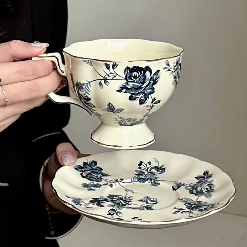 Floral Ceramic Coffee Tea Cup Set 240ml (gift package)
