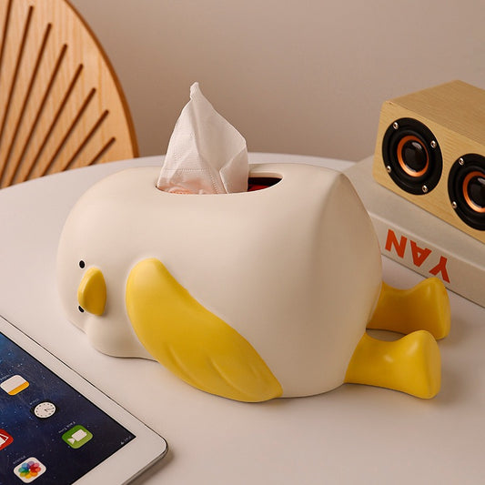 Adorable Laying Flat Duck ceramic Tissue Box /Holder