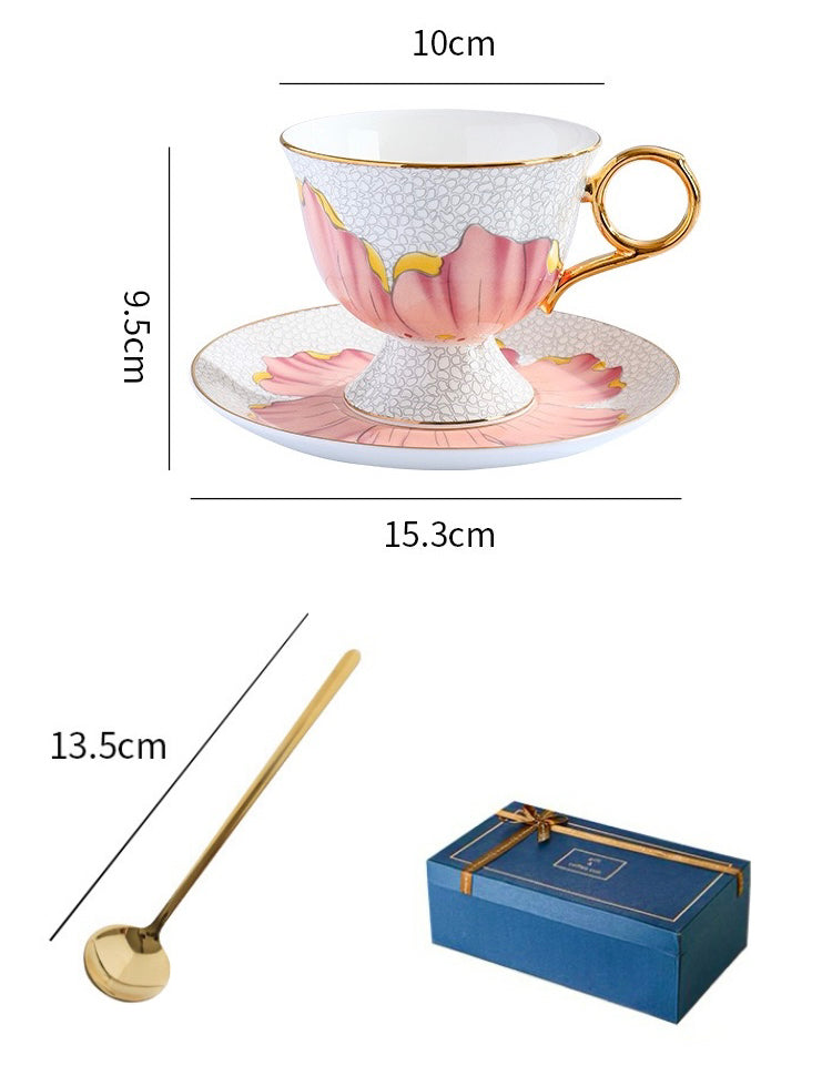 Floral Whisper Coffee Tea Cup Set Bone China 260ml( 3pcs gift package)